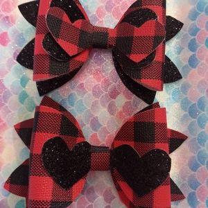 Faux leather handmade bows